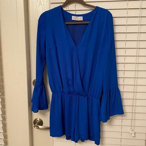 Amanda Uprichard Serafina Romper in Blue